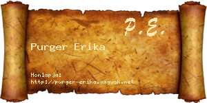 Purger Erika névjegykártya